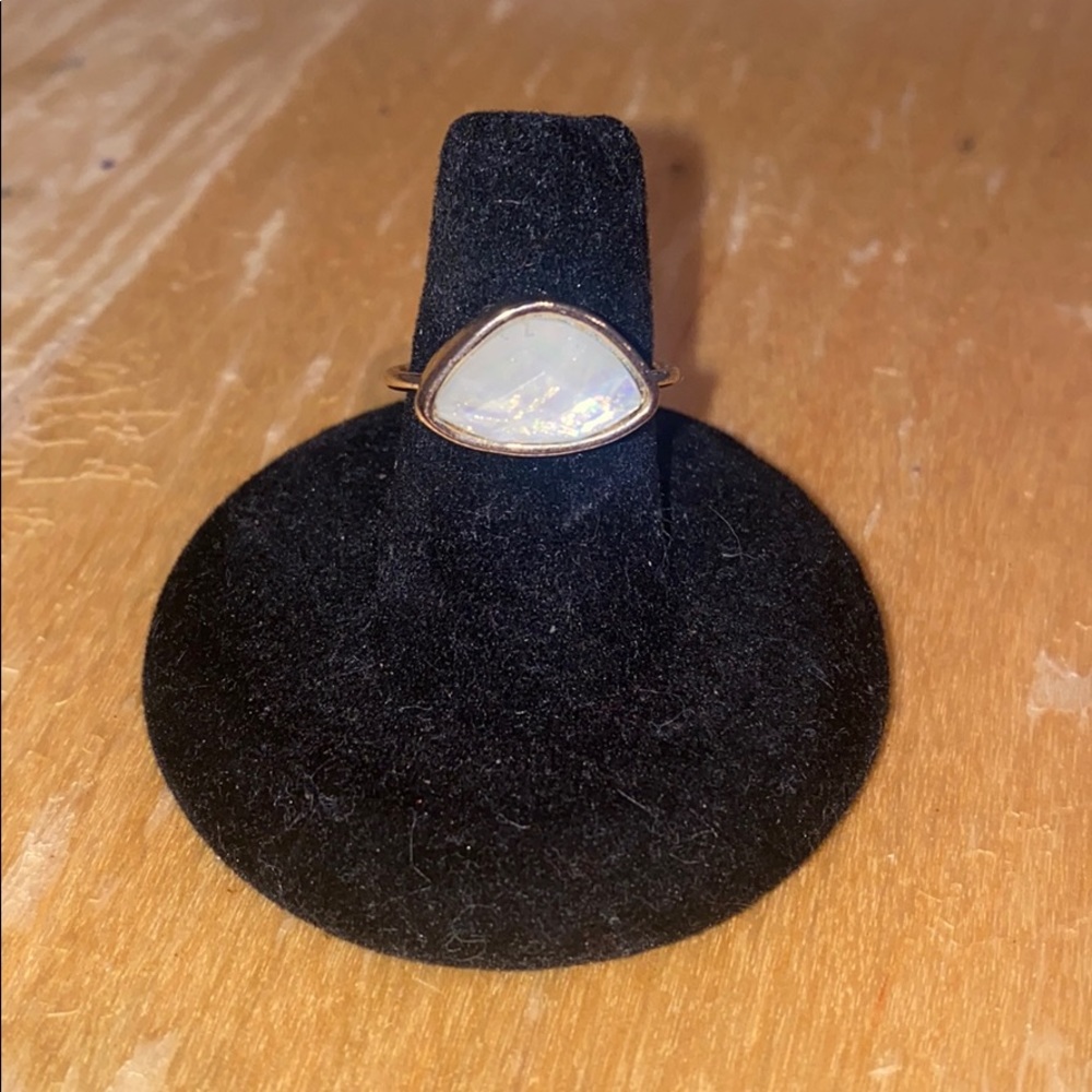 Set of 4 White Glazed stone rings